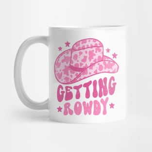 Getting Rowdy Retro Space Cowgirl Hat Pink Mug